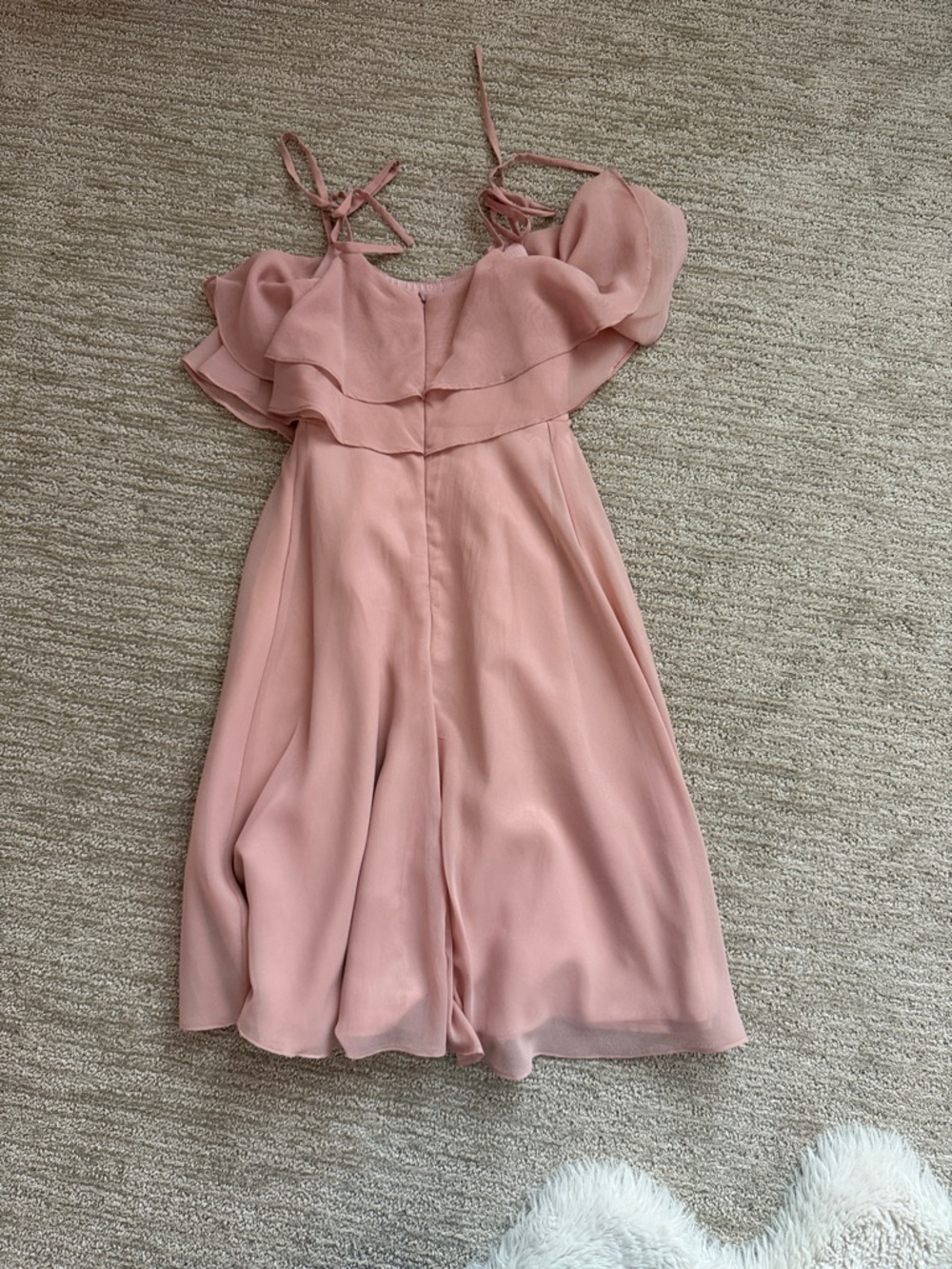 Girls' Pink Ruffle Strap Dress - Picture 2 of 2